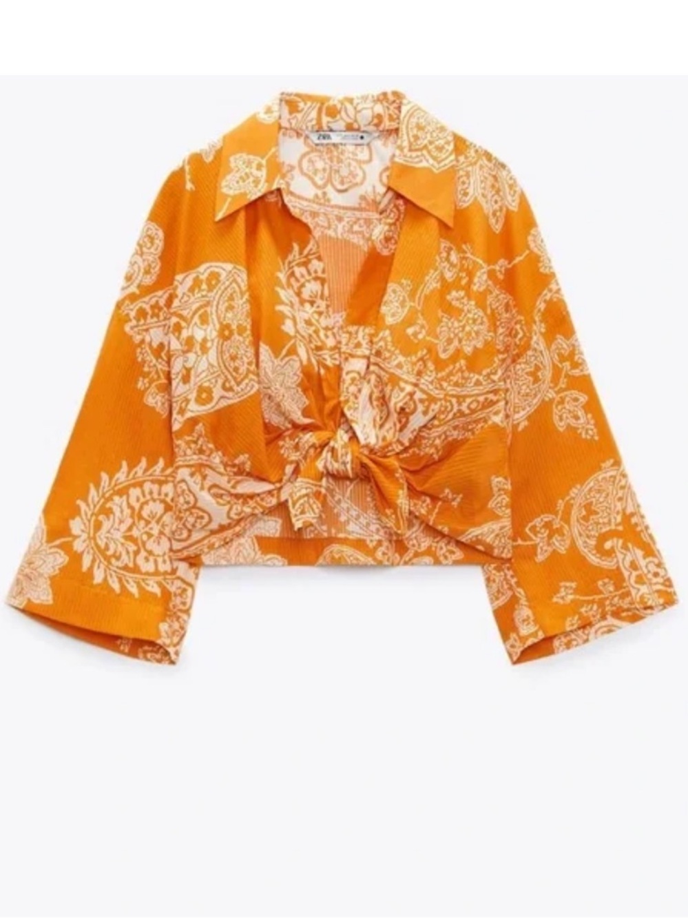 NWT & NWOT Zara printed co-ord skirt set in burnt orange. - Picture 4 of 11